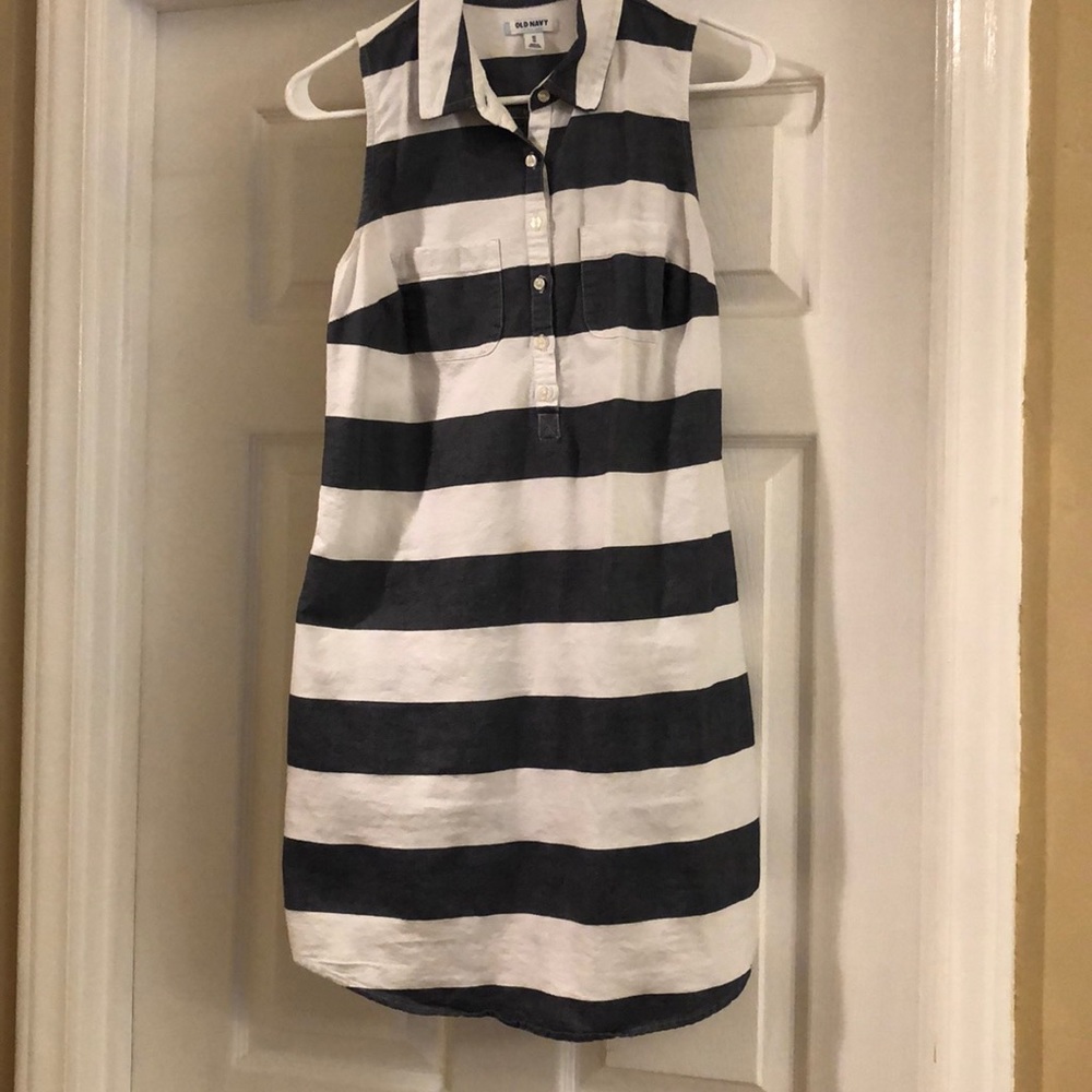 Gray and White Tank Dress